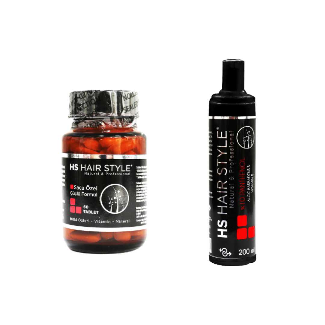 Hs Hair Style Food Supplement and Panthenol Foam Set